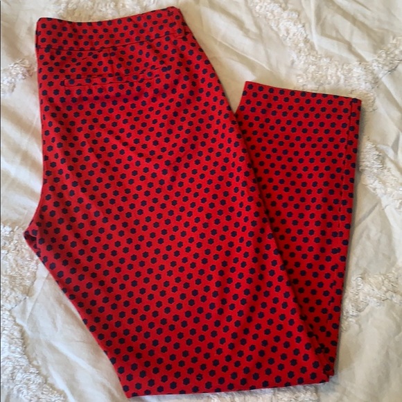 Red/blue pattern skinny pants - Picture 5 of 5